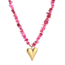 Load image into Gallery viewer, Steentjes ketting met hart - Verschillende Kleuren
