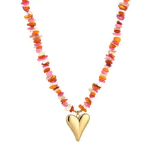 Load image into Gallery viewer, Steentjes ketting met hart - Verschillende Kleuren
