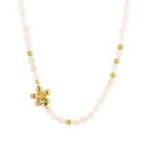 Load image into Gallery viewer, Natuur Stenen Ketting met Bloem - Verschillende Kleuren
