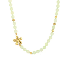 Load image into Gallery viewer, Natuur Stenen Ketting met Bloem - Verschillende Kleuren
