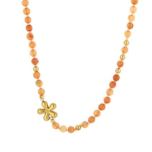 Load image into Gallery viewer, Natuur Stenen Ketting met Bloem - Verschillende Kleuren
