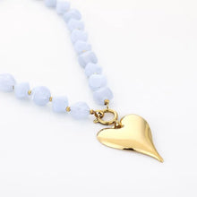 Load image into Gallery viewer, Natuur Stenen Ketting met Hart - Verschillende Kleuren
