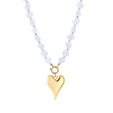 Load image into Gallery viewer, Natuur Stenen Ketting met Hart - Verschillende Kleuren
