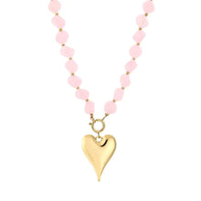 Load image into Gallery viewer, Natuur Stenen Ketting met Hart - Verschillende Kleuren
