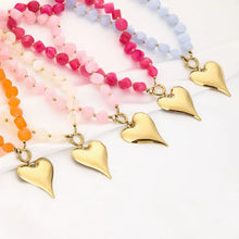 Load image into Gallery viewer, Natuur Stenen Ketting met Hart - Verschillende Kleuren
