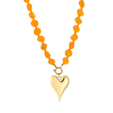 Load image into Gallery viewer, Natuur Stenen Ketting met Hart - Verschillende Kleuren
