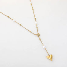 Afbeelding in Gallery-weergave laden, Y Ketting met Parels en Hartje
