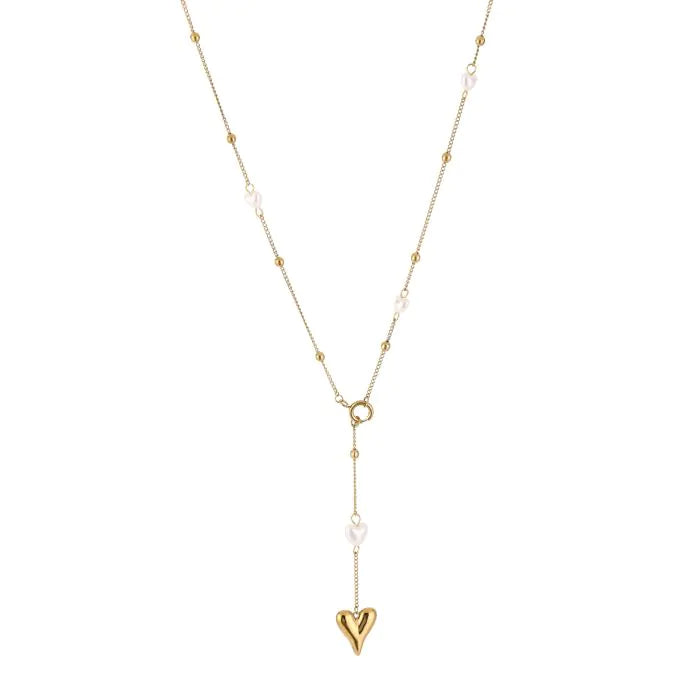 Y Ketting met Parels en Hartje