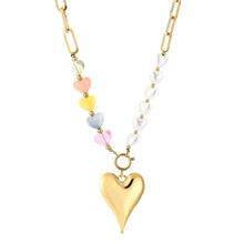 Load image into Gallery viewer, Zomer Ketting met parels en hart
