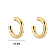 Afbeelding in Gallery-weergave laden, Halve Hoop / Open Hoop Oorbellen 3.5CM- Verschillende Kleuren
