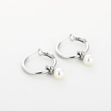 Load image into Gallery viewer, Hoop Oorbellen met Parel S  - Verschillende Kleuren
