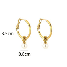 Load image into Gallery viewer, Hoop Oorbellen met Parel S  - Verschillende Kleuren

