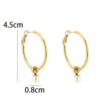 Load image into Gallery viewer, Hoop Oorbellen met Parel  - Verschillende Kleuren
