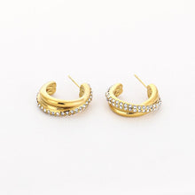 Afbeelding in Gallery-weergave laden, Hoop Oorbellen met Strass- Verschillende Kleuren
