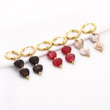Load image into Gallery viewer, Oorbellen Dubbel Hart - Verschillende Kleuren
