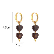 Load image into Gallery viewer, Oorbellen Dubbel Hart - Verschillende Kleuren
