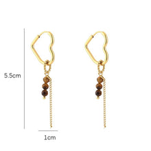 Afbeelding in Gallery-weergave laden, Hart Oorbellen met Kralen
