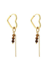 Afbeelding in Gallery-weergave laden, Hart Oorbellen met Kralen
