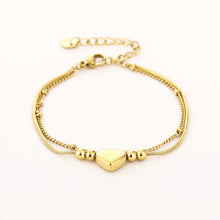 Load image into Gallery viewer, Dubbele Armband met Hartje - Verschillende Kleuren
