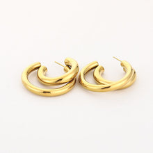 Load image into Gallery viewer, Dubelle hoops oorbellen - Verschillende kleuren
