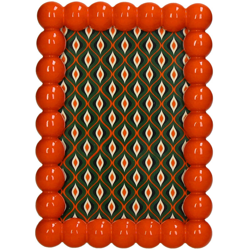 Fotolijst kralen polyresin oranje 10x15cm