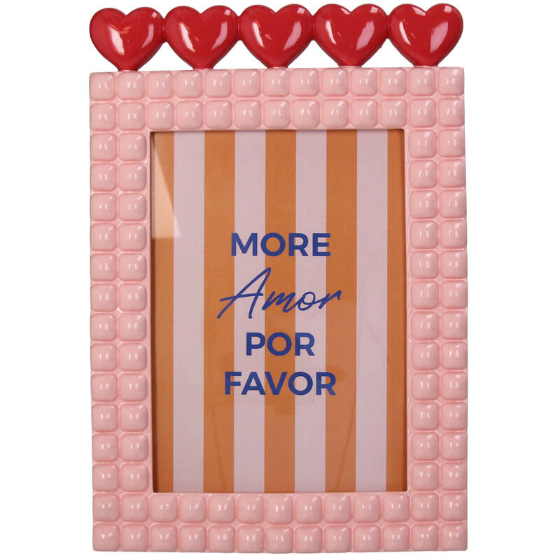 Fotolijst Hart Polyresin Roze 13x18cm