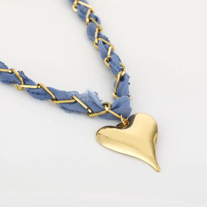 Stoffen Ketting met Hart