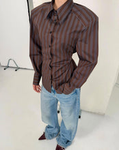 Load image into Gallery viewer, Jada Striped Blouse Brown
