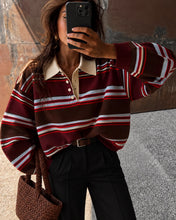Afbeelding in Gallery-weergave laden, Susy Striped Sweater Bordeaux
