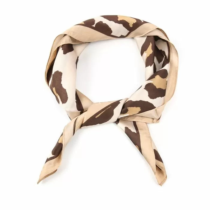 Zijdezachte Sjaaltje Luipaard motief Beige