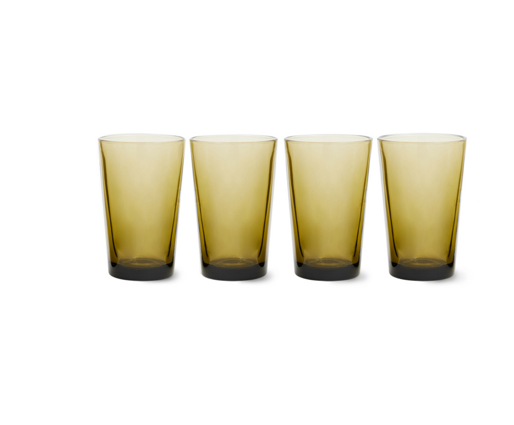 70s glassware:Theeglas mud bruin  (set of 4)