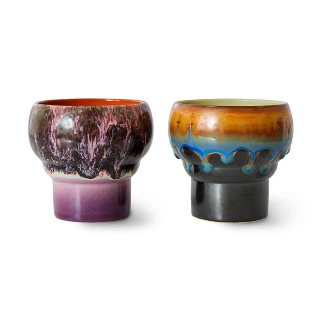 70s ceramics: Lungo Mokken, Merge (set van 2)
