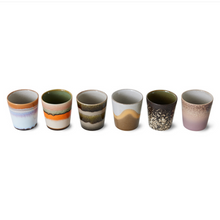 Load image into Gallery viewer, 70s ceramics: Coffee Mugs, elements (set of 6)
