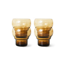 Afbeelding in Gallery-weergave laden, 70s Glassware: Bulb Glazen Amber (set van 4)

