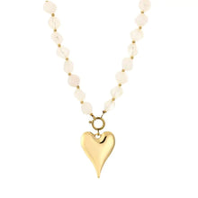 Load image into Gallery viewer, Natuur Stenen Ketting met Hart - Verschillende Kleuren

