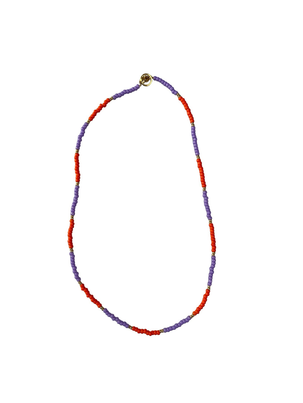 Beaded Ketting Paars/Oranje
