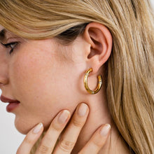 Afbeelding in Gallery-weergave laden, Hoops Ooorbellen  met Strass Goud
