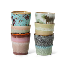 Afbeelding in Gallery-weergave laden, 70s ceramics: coffee mugs, surreal (set of 6)
