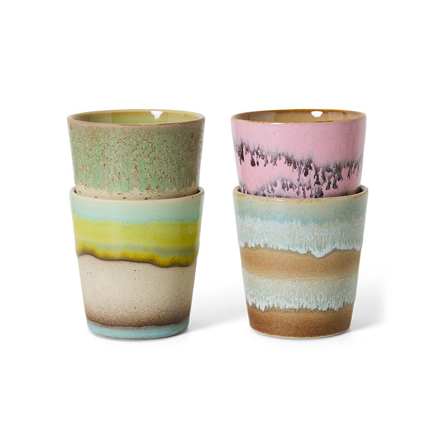70s Ceramics: Koffie Mokken Pop Art S/4