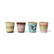 Load image into Gallery viewer, 70s ceramics: ristretto mugs, Good vibes (set of 4)

