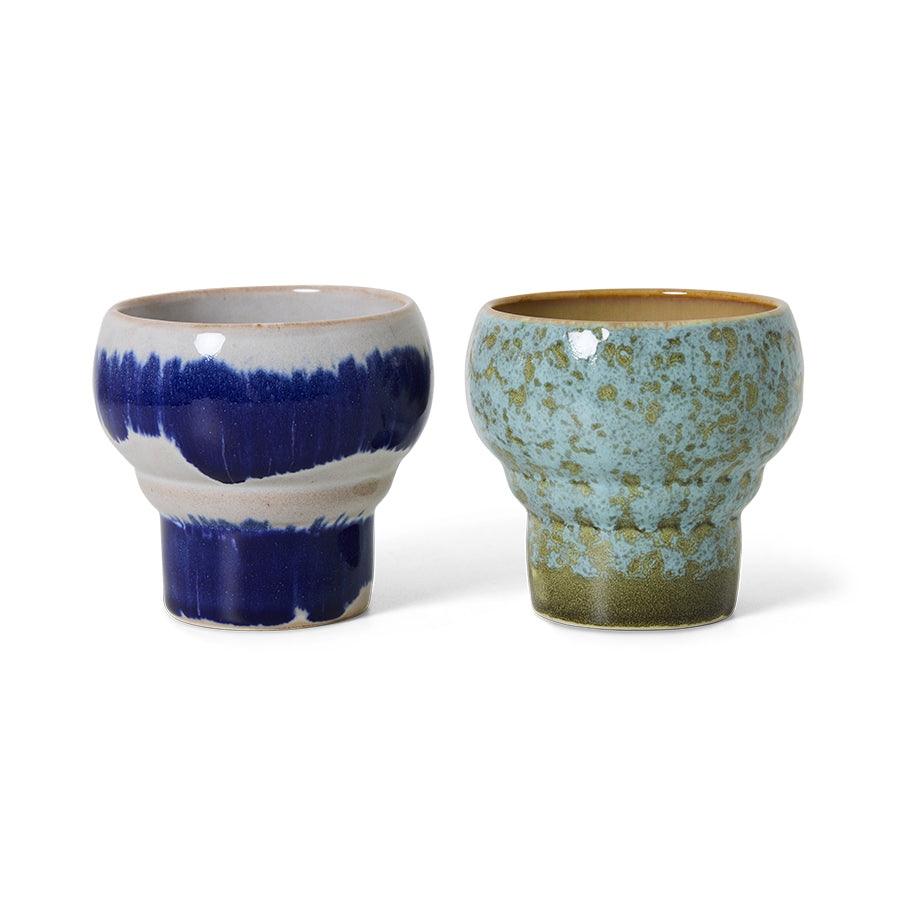 70s ceramics: Lungo Mugs, Coral (set of 2)