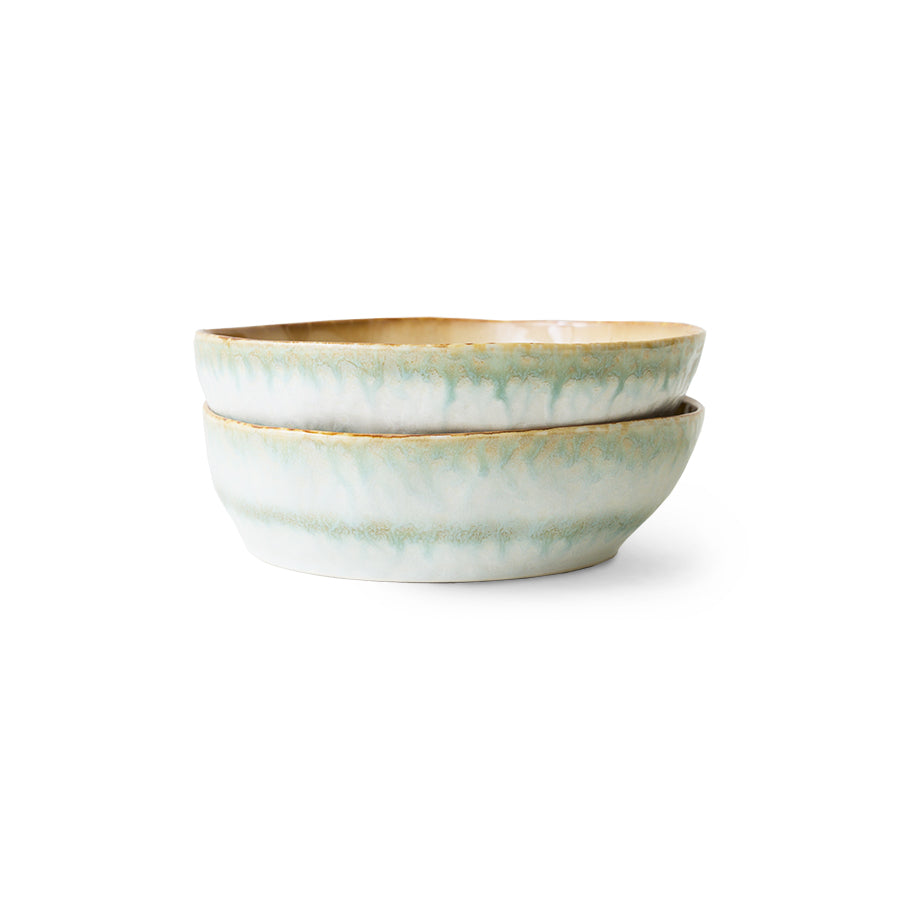 70s Ceramics: Pasta Bowl, Golden Hour (set of 2)