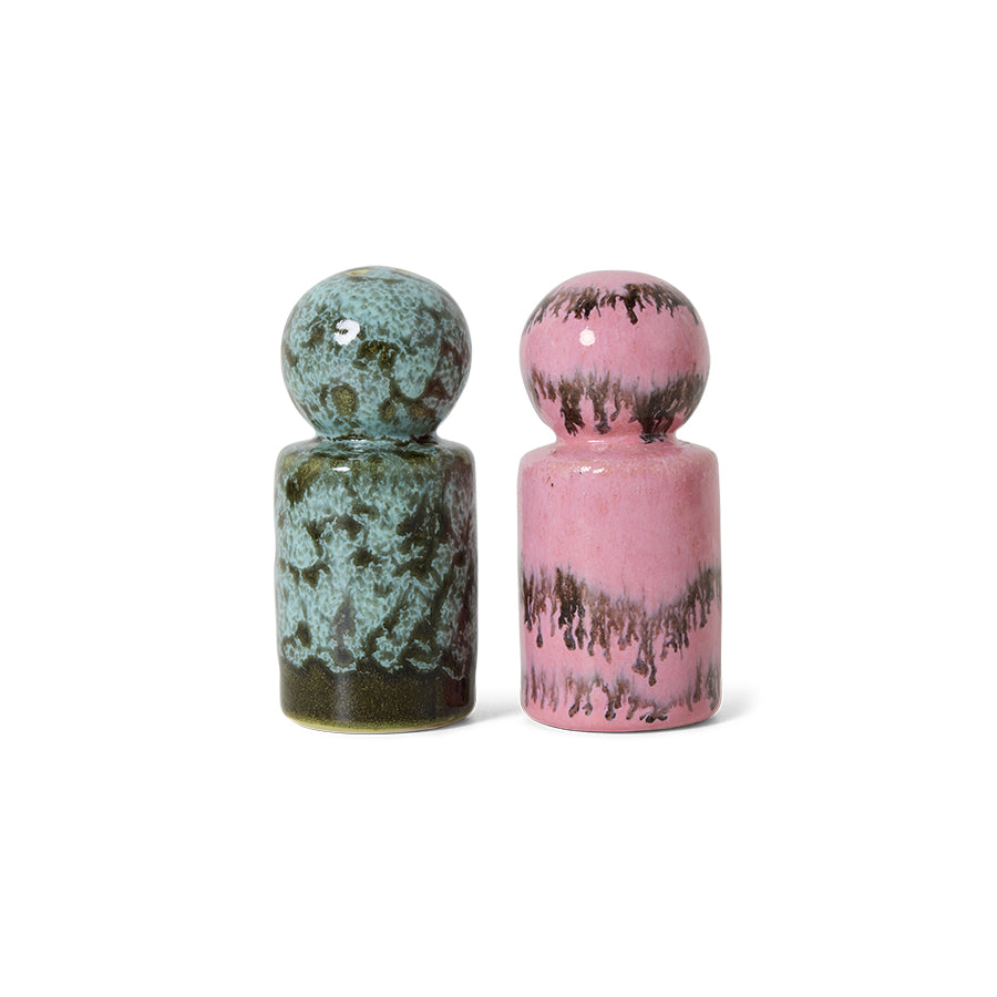 70s Ceramics: Peper en Zout Stel Baroque