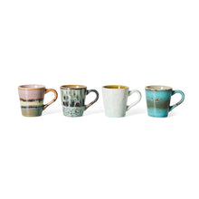 Load image into Gallery viewer, 70'S Ceramic Espresso mug Retro S/4
