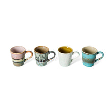 Load image into Gallery viewer, 70'S Ceramic Espresso mug Retro S/4
