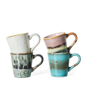 Load image into Gallery viewer, 70'S Ceramic Espresso mug Retro S/4
