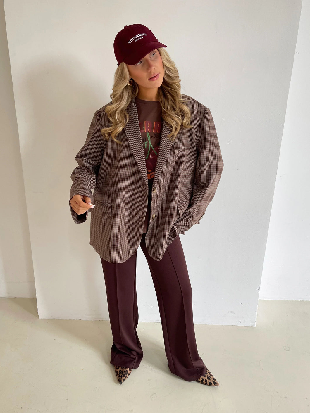 Daddy Check Geruit Bordeaux Blazer