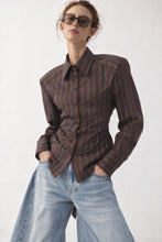 Afbeelding in Gallery-weergave laden, Jada Striped Blouse Brown
