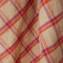 Load image into Gallery viewer, Vida check Theedoek Strawberry/Creme
