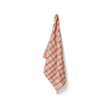Load image into Gallery viewer, Vida check Theedoek Strawberry/Creme
